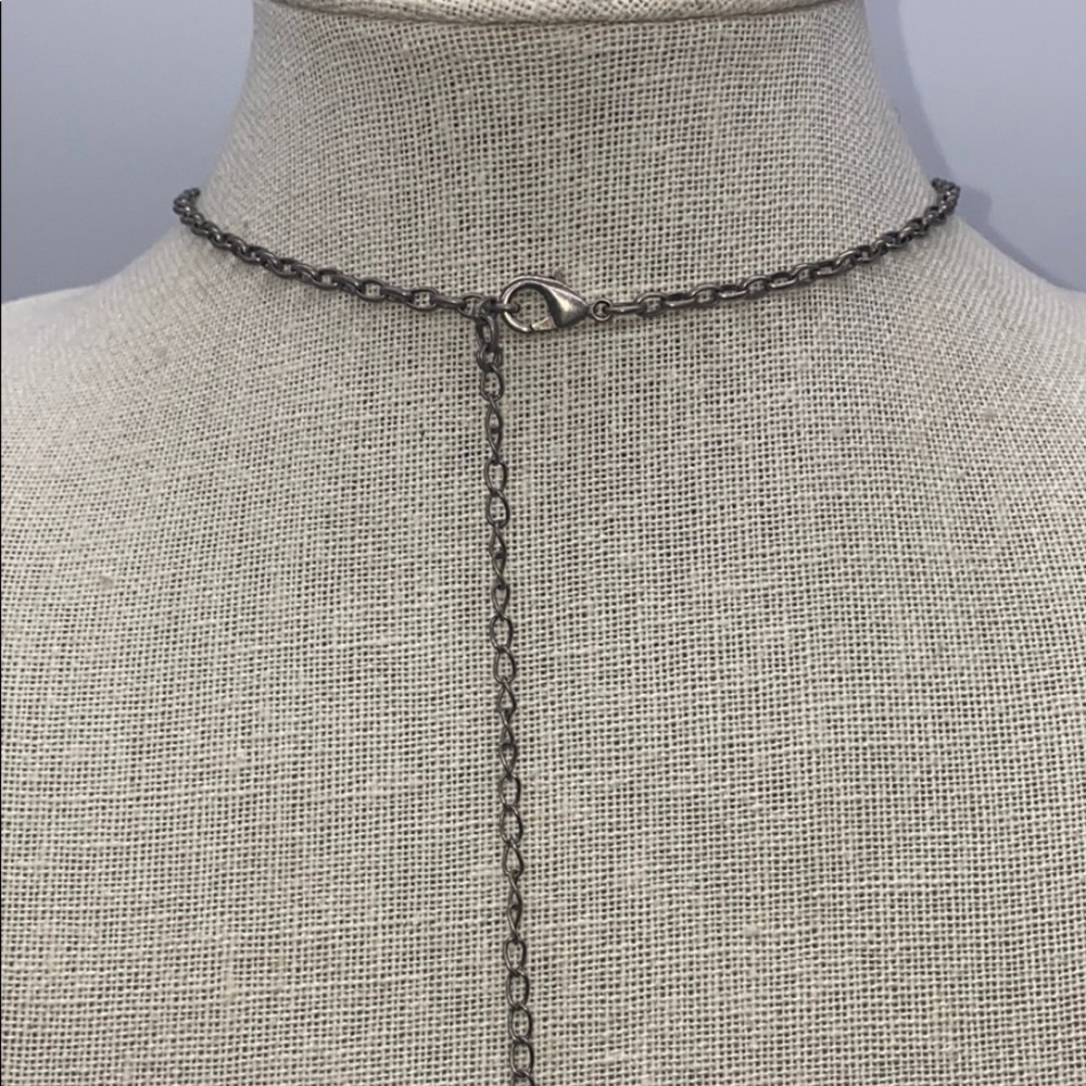 Floral Rheinstone Statement Necklace - Picture 2 of 2